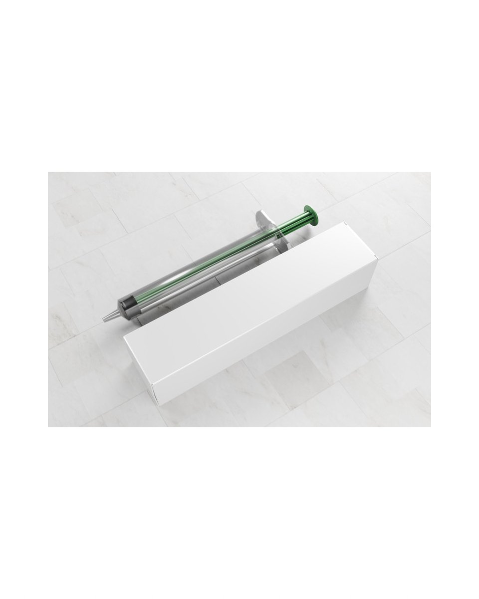 Lip filler syringe on marble